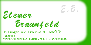 elemer braunfeld business card